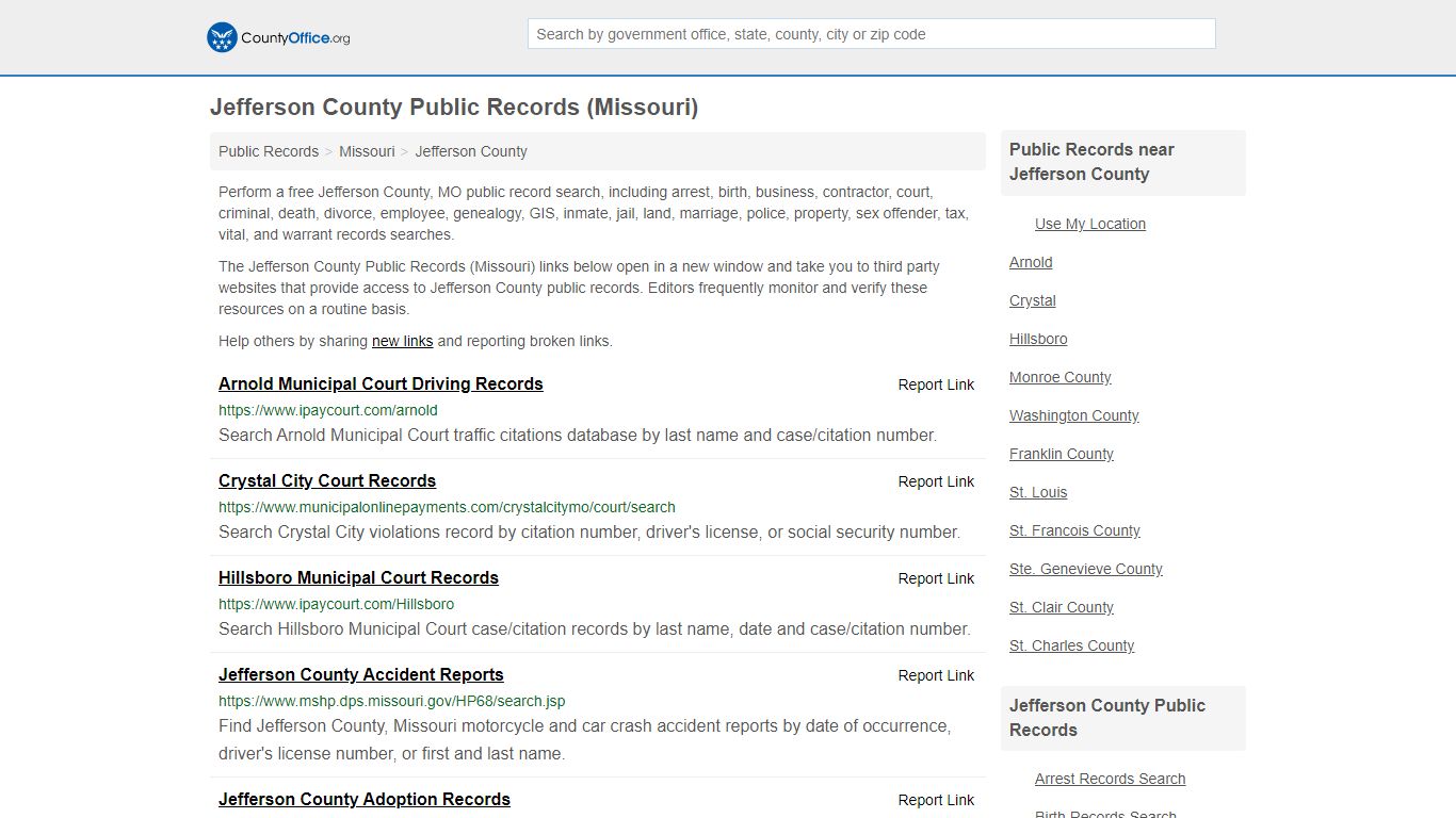 Public Records - Jefferson County, MO (Business, Criminal ...